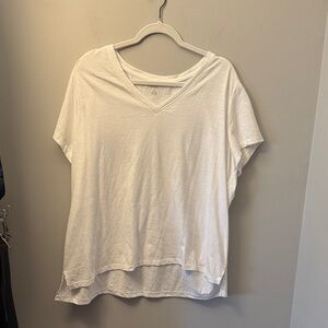 Falls Creek White V-Neck Short Sleeve Tee